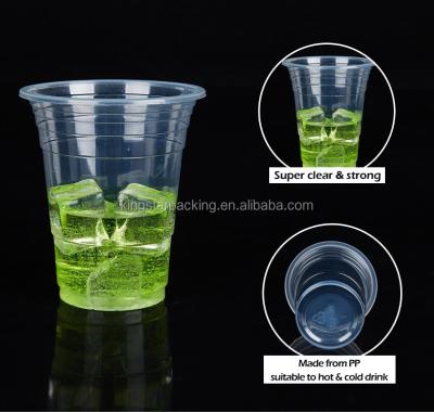 China 340 ml clear disposable cups 12oz smoothie plastic beverage cup with lid for sale