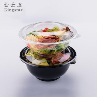 China Wholesale 24 oz plastic salad bowl pla food container with lid for sale