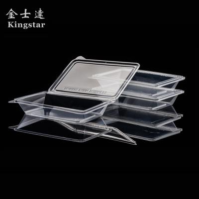 China Hot Sale Disposable Pla Hinged Food Fruit Storage Container pla packaging for sale