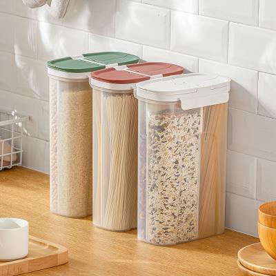 China Hot Sale Air Tight Easy Open Four Grids Kitchen Food Cereal Grain Storage Box Container for sale