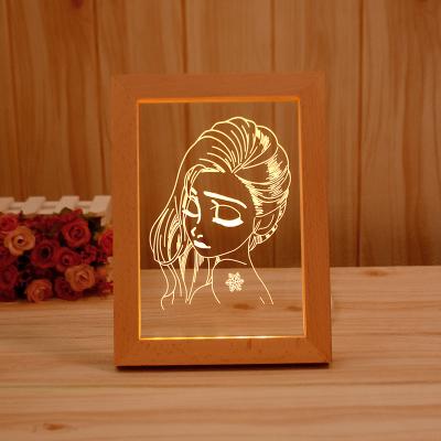 China USB Switch Night Light New Arrival Customized Led Photo Frame, Photo-Frame With Led Light Inside for sale