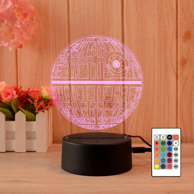 China Modern Custom Photo Creative 3D Illusion Anime Lamparas acrylic Table Desk Base LED Christmas Lamp Kid's Room Decor Night Light for sale