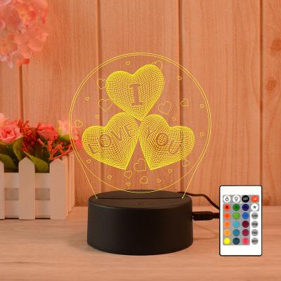 China Modern Custom Pattern Acrylic Lamp 3D Decoration LED Illusion Lamp For Kids Room 3D Night Light for sale