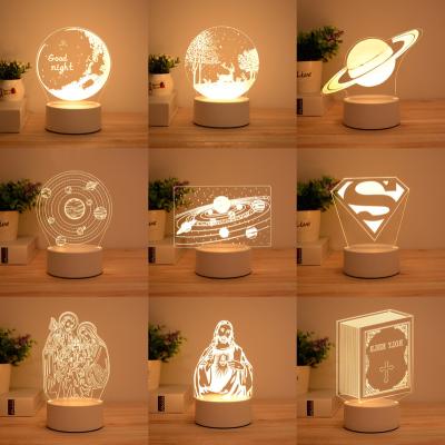 China Modern DIY 3D Illusion kids gift anime Acrylic Lamparas Children Room plug in Table Desk lamp USB LED Christmas Night Light for sale