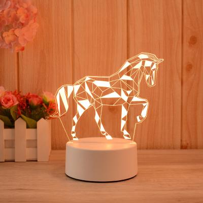 China Modern Christmas bedroom baby Kids 3d illusion Multicolor Change 3D Visual Led Night Light for sale