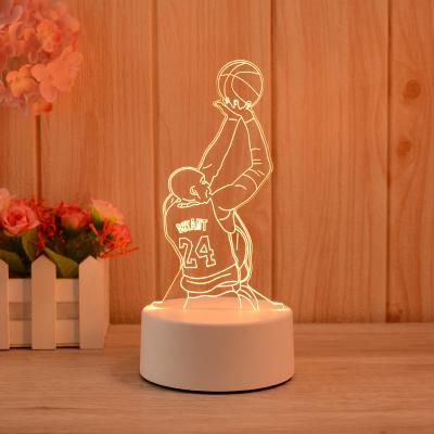 China Modern Hot 3D Stereo Custom Illusion Creative Cartoon Mini Warm Acrylic Led Table Desk Lamp Moon Dinosaur Decoration Night Lights for sale