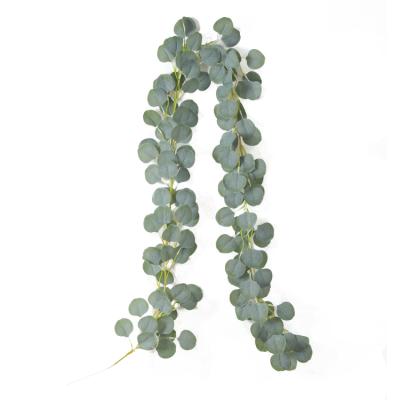 China Wholesale Artificial Eucalyptus Green Leaf Art Decor Realistic Vine Eucalyptus Garland for Party Wedding Arch and Home Decor for sale