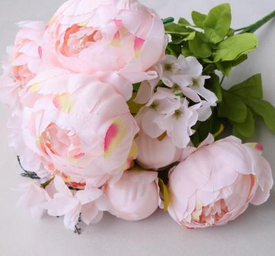 China Amazon Hot Selling Peony Bouquet Exclusively Handcrafted Artificial Flowers Silk Rose For Wedding Home Decorative Flowers Wholesale for sale