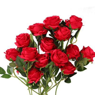 China Wholesale Cheap Art Decor RTS Artificial Flowers Silk Single Rose Long Stem Fake For Party Wedding And Home Decoration for sale