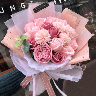 China Wholesale Artificial Flower Bouquet Rose Bouquet For Wedding Party Wedding Decor Artificial Flower Bouquet Soap Various Parties for sale