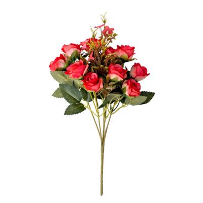 China Wholesale Natual Artificial Touch Flower Wedding Party Red Rose Bouquet Flower Pink Blue Rose Flower 5 Heads Bouquet For and Home Decor for sale