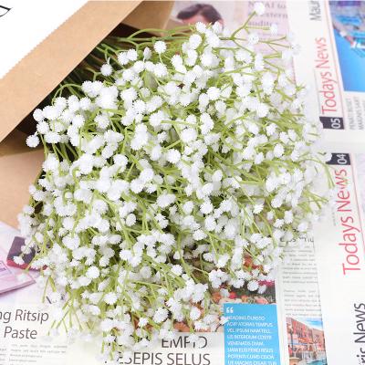 China Wholesale Plastic Fake Flower Plastic White Gypsophila For Hotel Living Room Wedding Decoration for sale