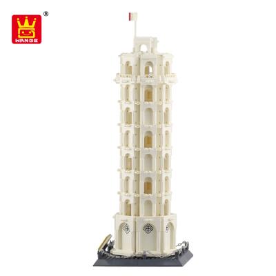 China 2021 Wange's leaning tower of Pisa OEM kids plastic bricks intellect toys popular gift blocks 2021 legoing popular toys bricks blocks for sale