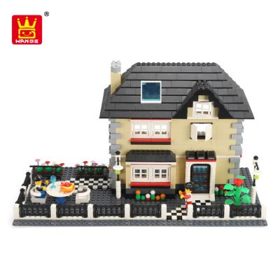 China Plastic Toys Wange DIY Villa Model Building Blocks Toys For Children Girls for sale