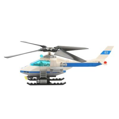 China Eco-friendly Material Airplane Block Police Helicopter Toys Kids Building Block Toys For Children for sale