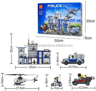 China Building Toy Wange Plastic prison city police station building block legoing toy for sale