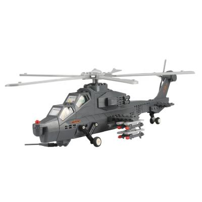 China Building Toy Wange WZ-10's fiery helicopter building block toys for legoing children's gunship helicopter for sale