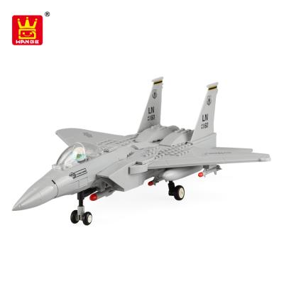 China Toy Wange Block Toy Building Sets F-15 Eagle Flat Fighter Plane Aircraft Toy for sale