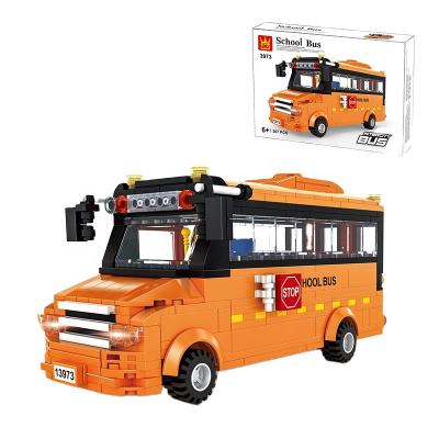 China Construction Toy Wange No. 3973 school bus blocks toys for children legoing the city for sale