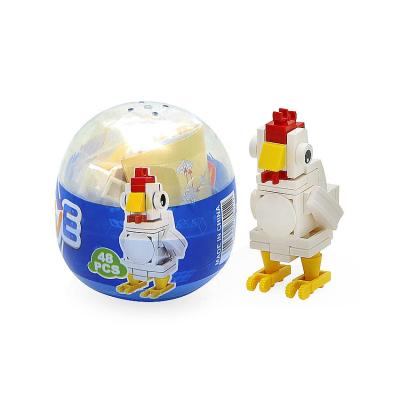 China Plastic Building Toy Wange Rooster 45mm Cartoon Juguetes Bulk Capsule Toys For Vending Machine for sale