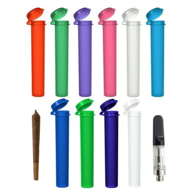 China Cosmetic 98mm 109mm 120mm Colored Plastic Blunt Joint Container Pre Rolled Paper Cones Pop Up Tubes for sale