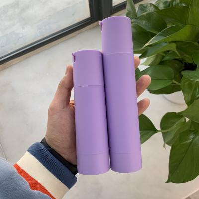 China Luxury Cosmetic Lotion Bottles 80ml 100ml 120ml Pump Twist Bottle Purple Airless Airless Lotion Packaging for sale