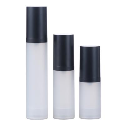 China 20ml 30ml 50ml Cosmetic Luxury Black Pump Bottle Airless Lotion Container Bottle for sale