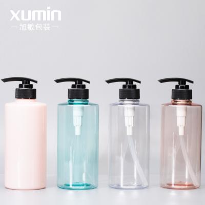 China BEAUTY PACKAGING Plastics Luxury Shampoo Bottle 500ml Customized Color Clear/Transparent Red/Cyan/Pink Hair Shampoo Bottle Pump for sale