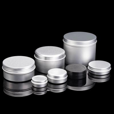 China 5g 20g 25g 80g 100g cosmetic luxury cosmetic aluminum jar with silver aluminum jar with lid caps aluminum box custom for sale