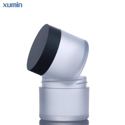 China Recyclable plastic container wholesa packaging jar custom PET 50g matte frosted plastic cosmetics to face cream empty for sale