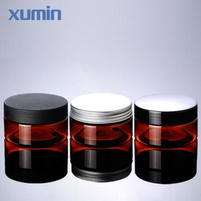 China Wholesale Recyclable Amber 100g PET Plastic Cosmetic Cream Jar for sale