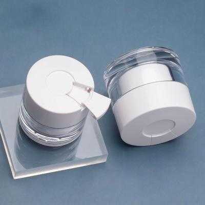 China 1oz 30ml 50ml double wall cosmetic luxury cosmetic container custom logo clear acrylic plastic jar white acrylic jar for sale