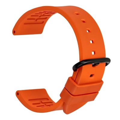 China MAIKES 20mm 22mm 24mm rubber fluororubber watch bands orange sports smart watch band strap watch accessories rubber strap belt for sale