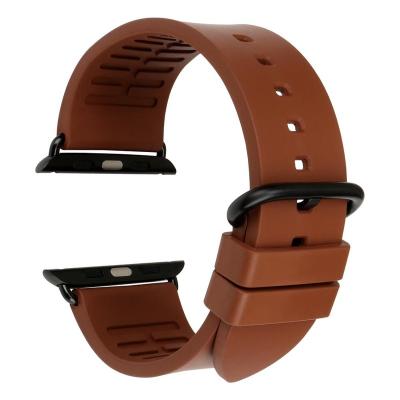 China Sports Silicone FKM Watch Strap Rubber Rubber Watch Band For Apple Smart Watch Band 44mm 40mm Men Women For Apple Watch Strap 42mm 38mm for sale