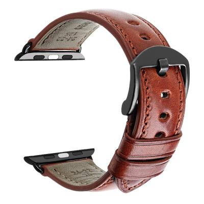 China MAIKES High End Custom Genuine Leather Strap Replacement For Apple Watch Band 44 42mm 40 38mm Apple Watch Series 6/5/4/3/2 for sale