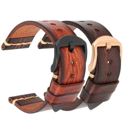 China Maikes 18mm 20mm 22mm 24mm 26mm Luxury Leather Band Men's Women's Watch Band Genuine Leather Wrist Watchbands Leather Strap for sale