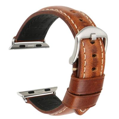 China Easy Installation Leather Strap Replacement For Apple Watch 44mm 40mm 42mm 38mm Fashion Hot Selling Amazon Watch Band For iWatch Series 5 4 3 2 for sale