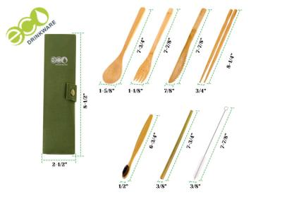 China Environmental Friendly Bamboo Cutlery Set Silk Printing Logo Oem Service for sale