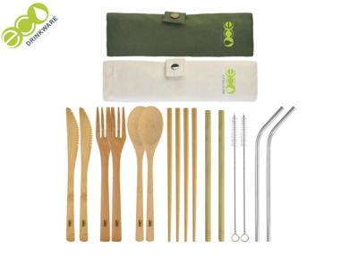 China 100%  Natural Organic Bamboo Cutlery Set / Bamboo Eating Utensils for sale