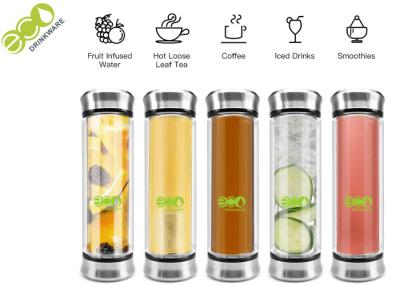 China Leak Proof Travel Tea Infuser Thermos Glass Tumbler With Infuser Lightweight for sale