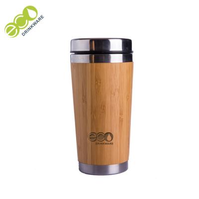 China 450ML BPA Free 304 stainless steel bamboo mug for sale