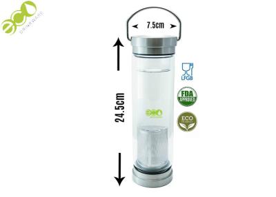 China BPA free design logo printing stock double wall borosilicate glass bottle glass water/coffee/tea/juice for sale