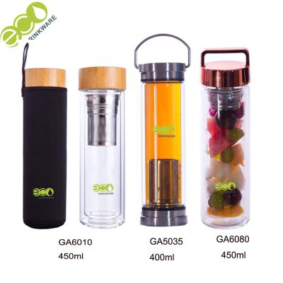 China FDA Approved Eco Friendly Double Wall Tea Infuser Water Bottle for sale