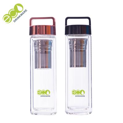 China Easy To Clean Bamboo Tea Infuser Bottle Thermal Insulation 450ml / 15oz for sale