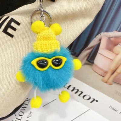 China Lovely Plush Charcoal Ball Magician Key Chain Bag Plush Toy Doll Car Key Promotion Gift Small Chain Bag Hot Selling Pendant Gift Wholesale for sale