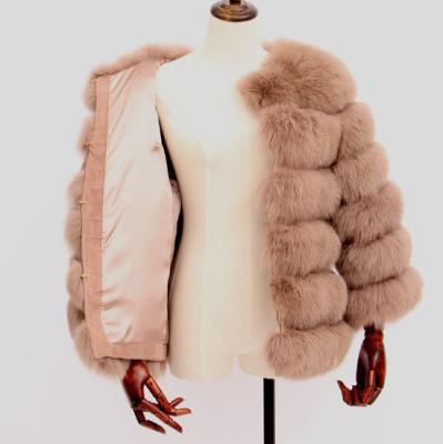 China Eco-Friendly Hot Selling Eco-friendly Ladies Fashion Fur Coat Winter Women Whole Skin Real Fox Fur Coat for sale