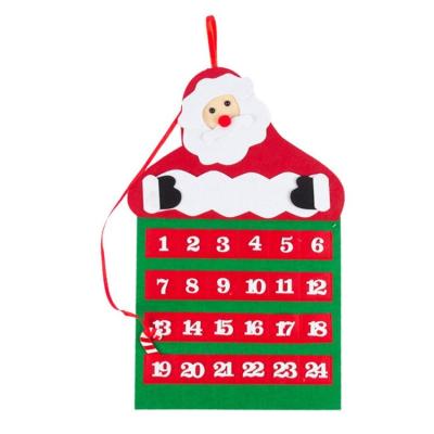 China Eco-Friendly Felt Christmas Eco-Friendly Advent Calendar for Kids, 24 Days Felt Christmas Tree Countdown Calendar with Flip Pattern and Number for sale