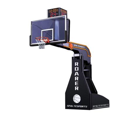 China High Quality Black Hydraulic Polish Manual Fiberglass Factory Basketball Hoops Stand Exported for sale