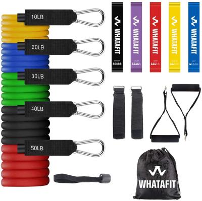 China High Elastic Strength 11pcs Full Set Resistance Bands Latex Gift Yoga-Best Home Natural Workouts Fitness In Stock for sale