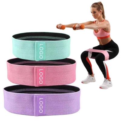 China Hot Sale Polyester Cotton+Latex CHINA Non Slip Fabric Resistance Exercise Workout Bands For Yoga Fitness for sale